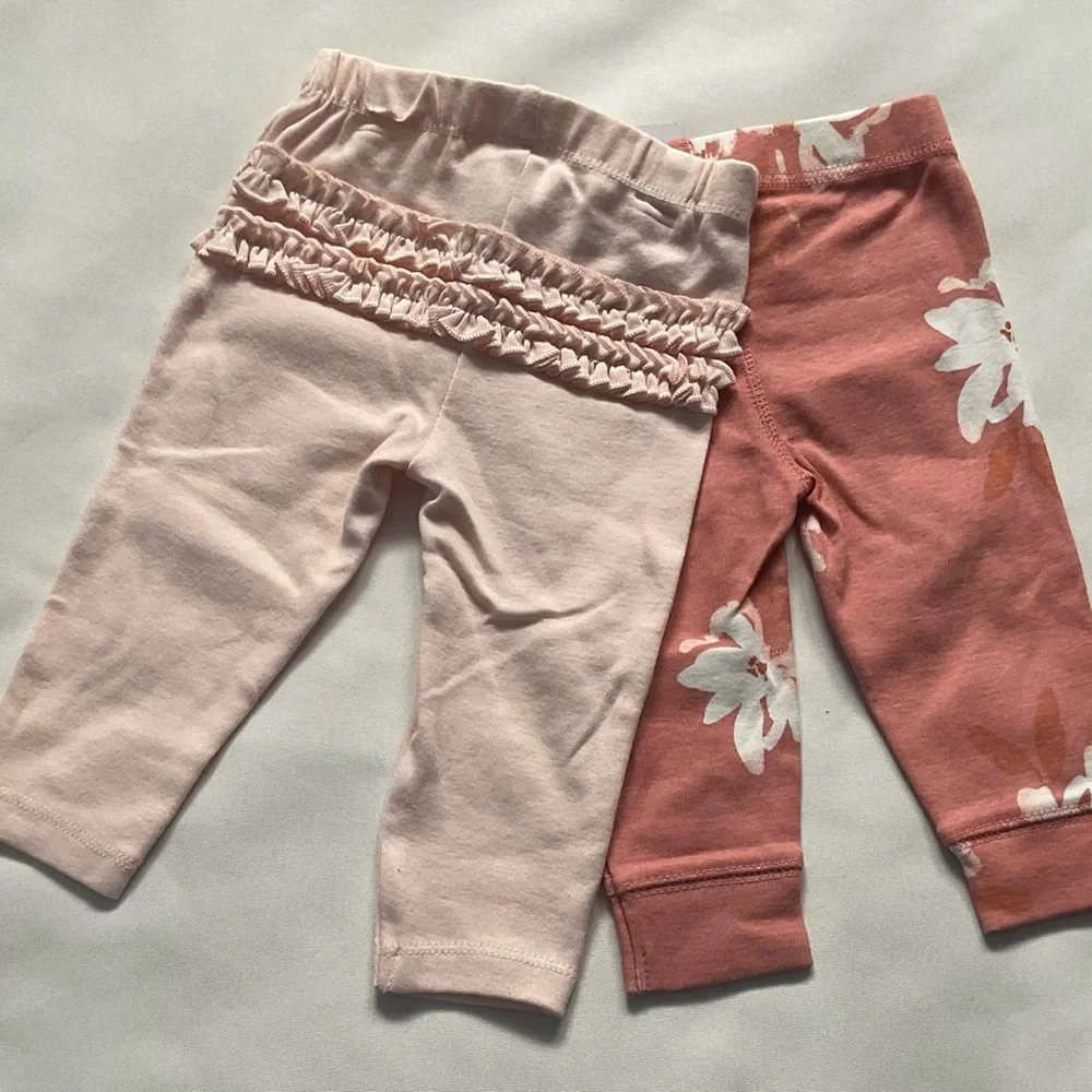 Carter's  Pants Pink With Flowers &‎ Ruffled 2 piece 6 Months